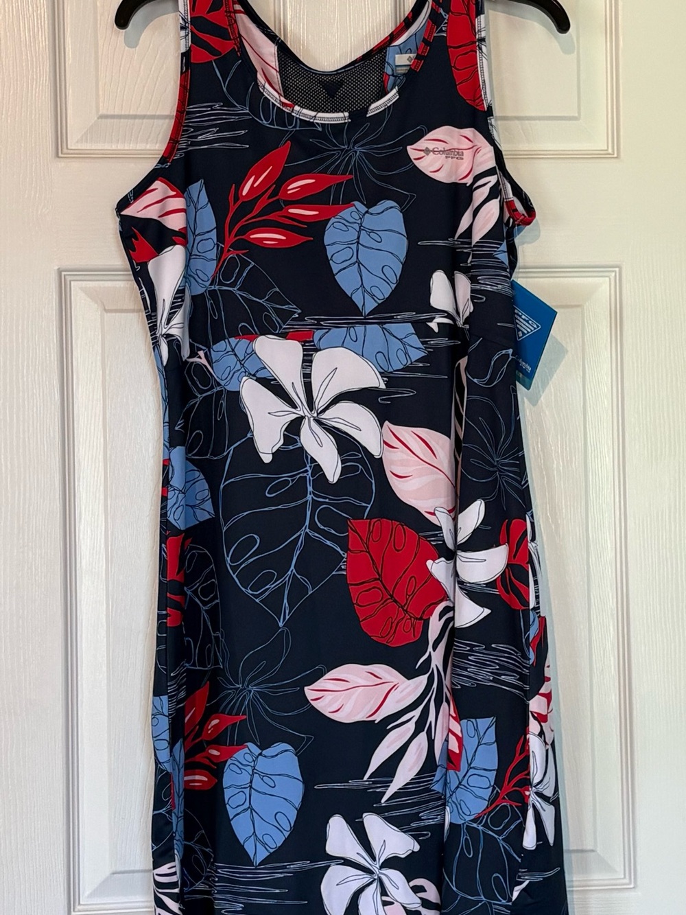 Columbia Navy Floral Tank Dress - Red, Blue & White